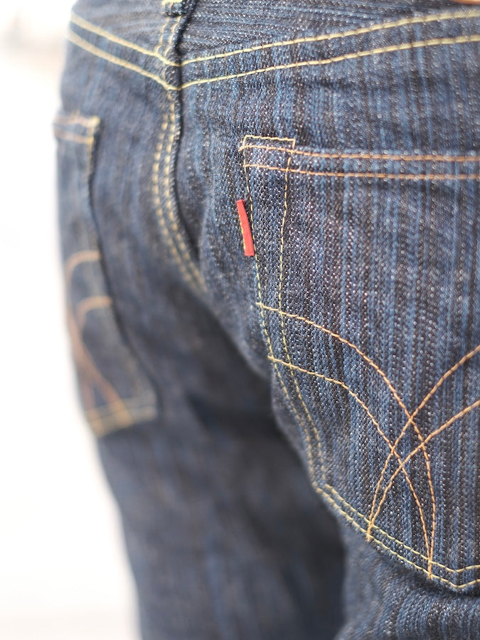 The Strike Gold SG8105【SHOWER SLUBBY】Series - 16oz Horizontal Super Slub Selvedge Denim - Right Hand Twill - STYLISH STRAIGHT