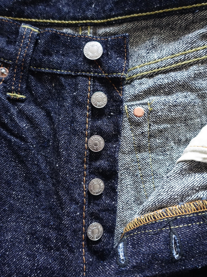 The Strike Gold SG0103KE【KEEP EARTH】Series - 100% Natural Indigo Rope Dyed - 17oz Original Selvedge Denim - Classic Straight