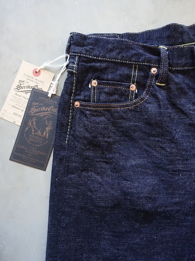 The Strike Gold SG5103【CLASSIC】Series - 15oz Slub Selvedge Denim - Right Hand Twill - Gray Weft - CLASSIC STRAIGHT