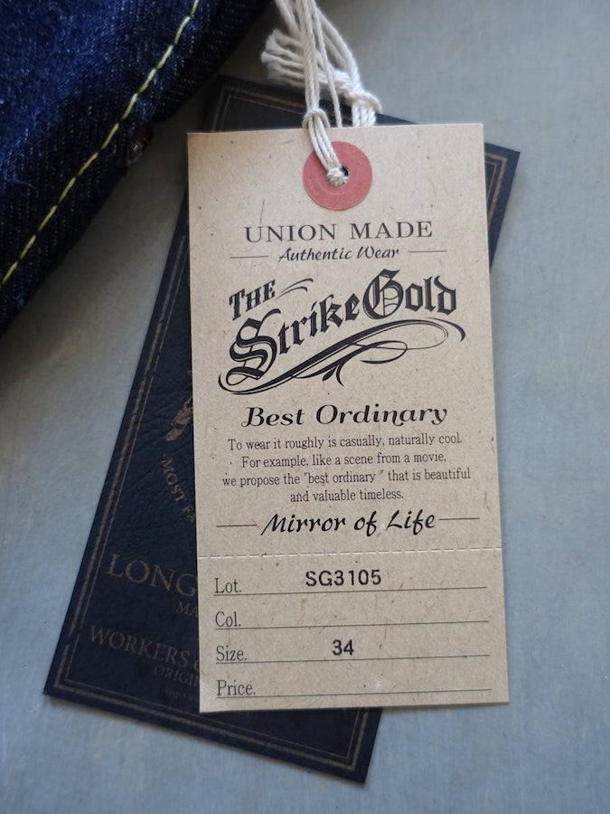 The Strike Gold SG3105【COOL】Series - 17oz Selvedge Denim - Dark Indigo Warp & Grey Weft - Left Hand Twill - STYLISH STRAIGHT