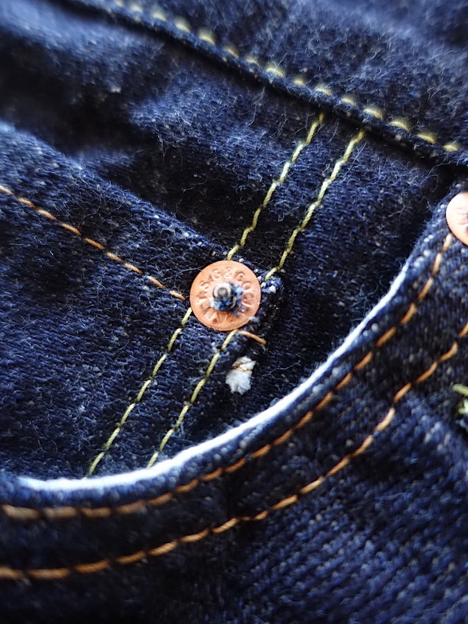 The Strike Gold SG5105【CLASSIC】Series - 15oz Slub Selvedge Denim - Right Hand Twill - Gray Weft - STYLISH STRAIGHT