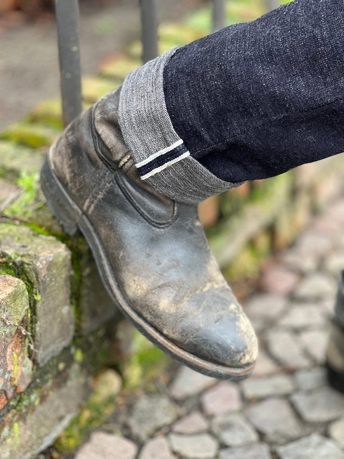 The Strike Gold SG5105【CLASSIC】Series - 15oz Slub Selvedge Denim - Right Hand Twill - Gray Weft - STYLISH STRAIGHT