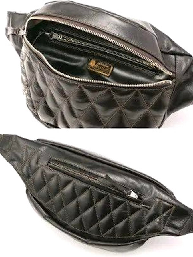 HORSEHIDE DUAL BLADE "PADDED" BAG - Brown