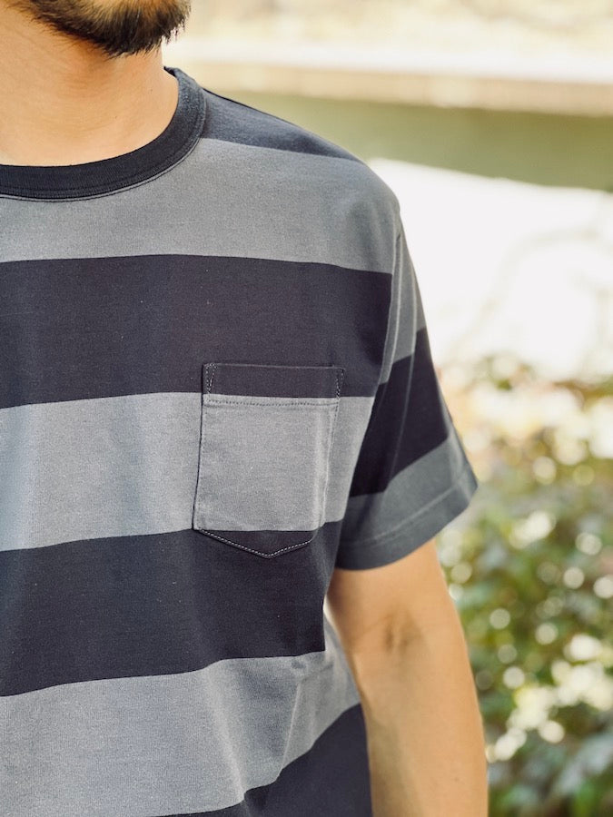 TROPHY CLOTHING - Pocket T-Shirt - WIDE BORDER - Volume Cotton - Black