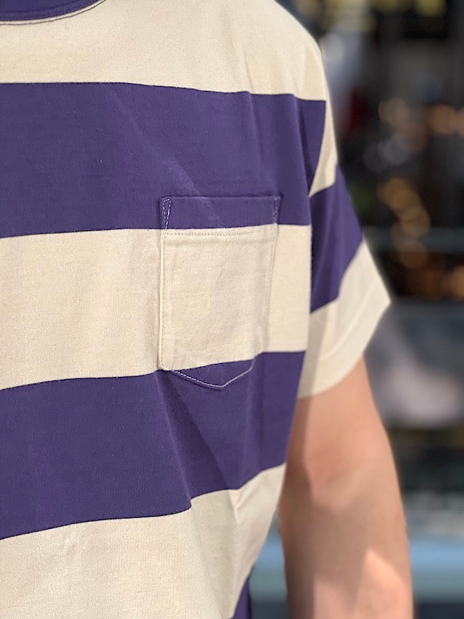 TROPHY CLOTHING - Pocket T-Shirt - WIDE BORDER - Volume Cotton - Purple