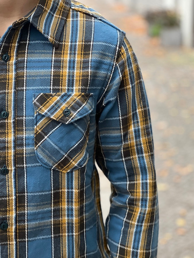 UES - 14.5oz Heavy Flannel Shirt - 502352 Blue