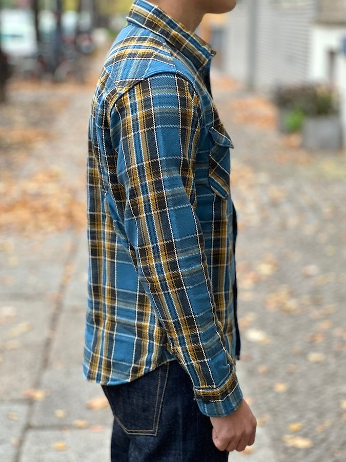UES - 14.5oz Heavy Flannel Shirt - 502352 Blue