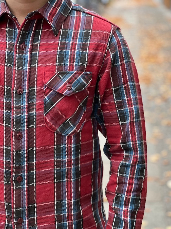 UES - 14.5oz Heavy Flannel Shirt - 502352 Red