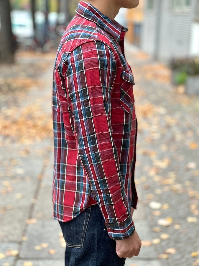 UES - 14.5oz Heavy Flannel Shirt - 502352 Red