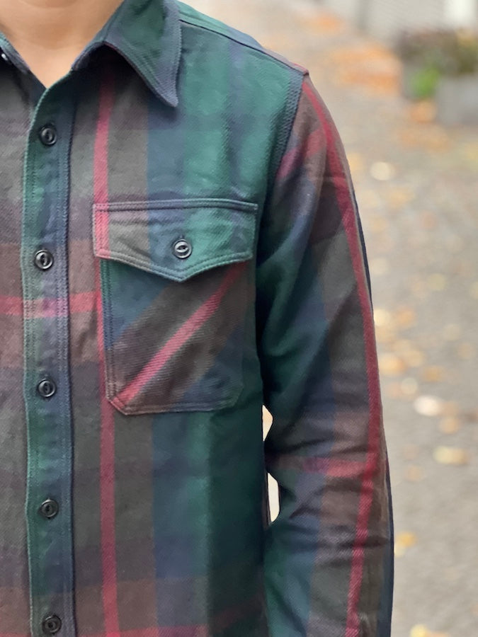UES - 15.5oz Extra Heavy Flannel Shirt - Green  502354 - ONE OF THE HEAVIEST FLANNELS !
