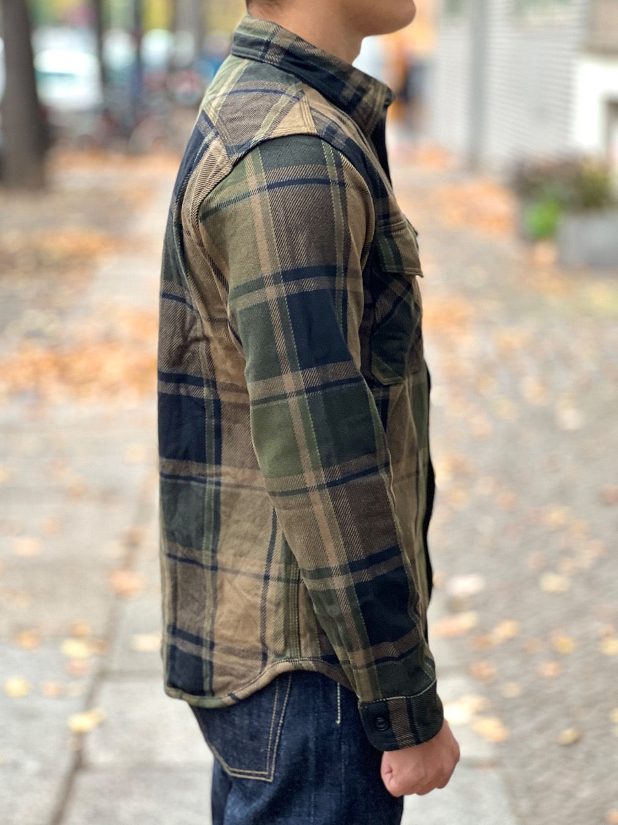 UES - 15.5oz Extra Heavy Flannel Shirt - 502451 Olive - ONE OF THE HEAVIEST FLANNELS !