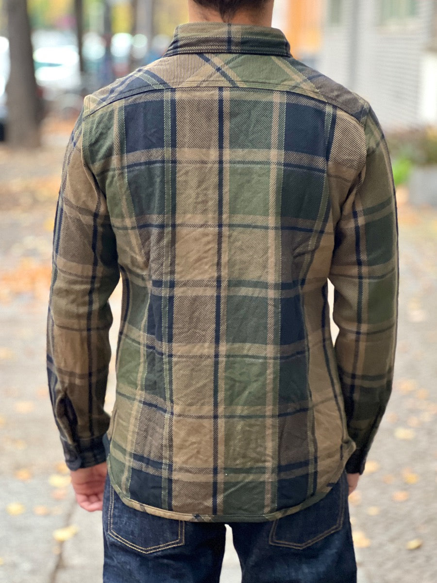 UES - 15.5oz Extra Heavy Flannel Shirt - 502451 Olive - ONE OF THE HEAVIEST FLANNELS !