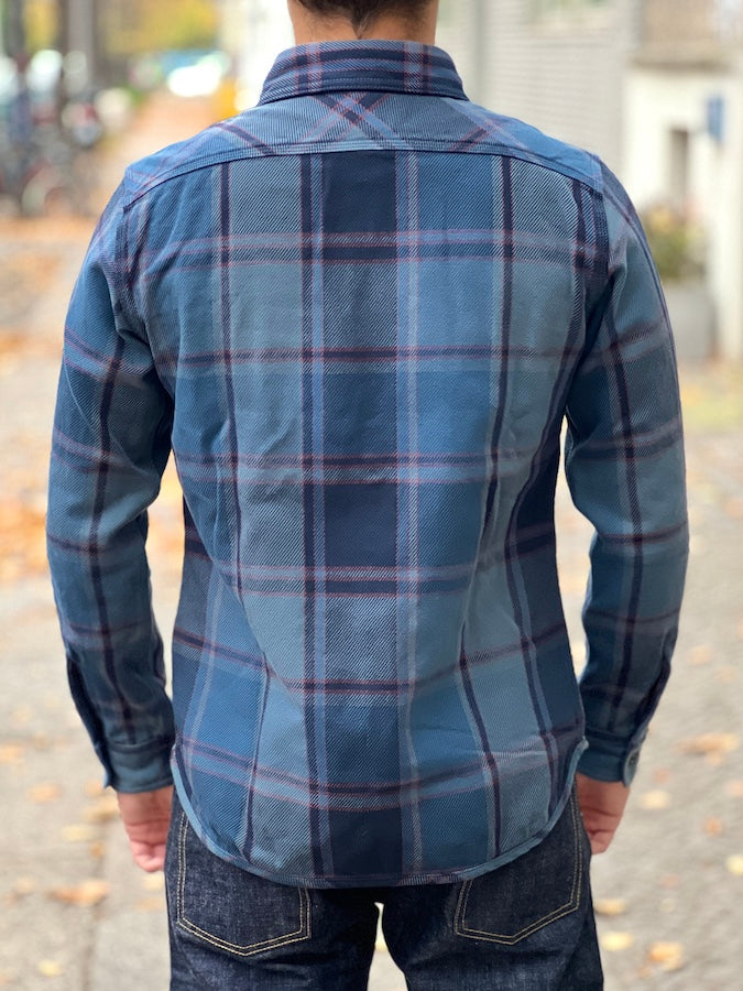 UES - 15.5oz Extra Heavy Flannel Shirt - 502451 Blue - ONE OF THE HEAVIEST FLANNELS !