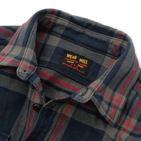 UES - 15.5oz Extra Heavy Flannel Shirt - Navy 502153_05 - ONE OF THE HEAVIEST FLANNELS !