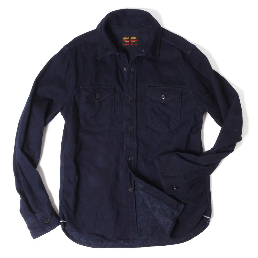 UES - 14.5oz Heavy Flannel Shirt - Selvedge - Indigo - 501655