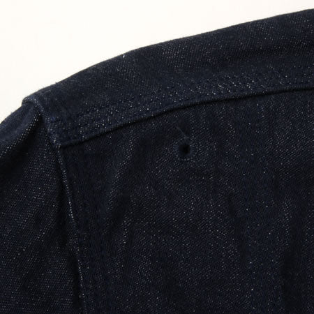 UES - Indigo Medical Shirt - Cat Eye Buttons - Denim 501957