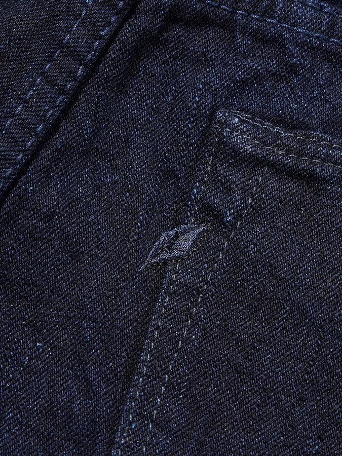 Pure Blue Japan - XX-013-IDBK  - 14oz Indigo x Black Denim - Slim Tapered - One Washed