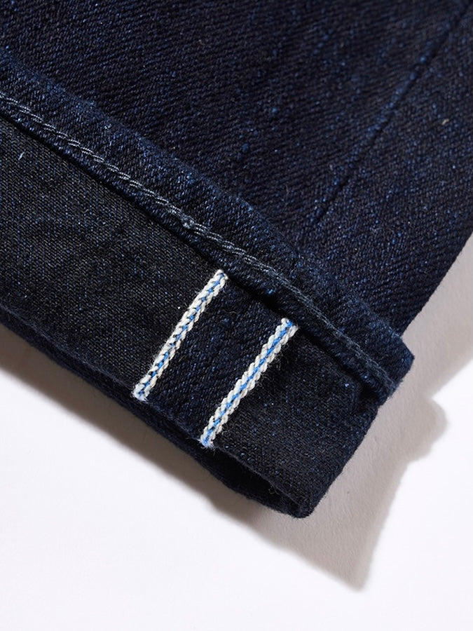 Pure Blue Japan - XX-013-IDBK  - 14oz Indigo x Black Denim - Slim Tapered - One Washed