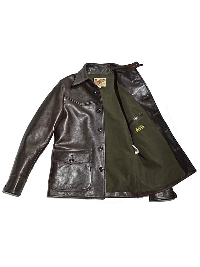 Y'2 LEATHER - HAND-DYED Horsehide CAR COAT - HNC-82 - Black