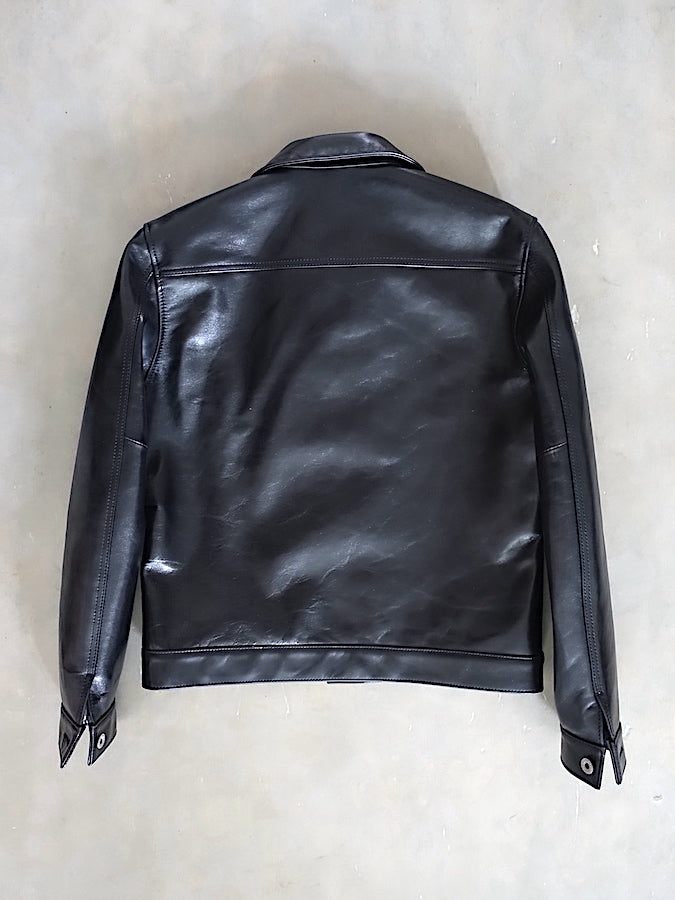 Y'2 LEATHER - LB-140 - ANILINE HORSEHIDE- 1st TYPE G ジャン Leather Jacket - Black