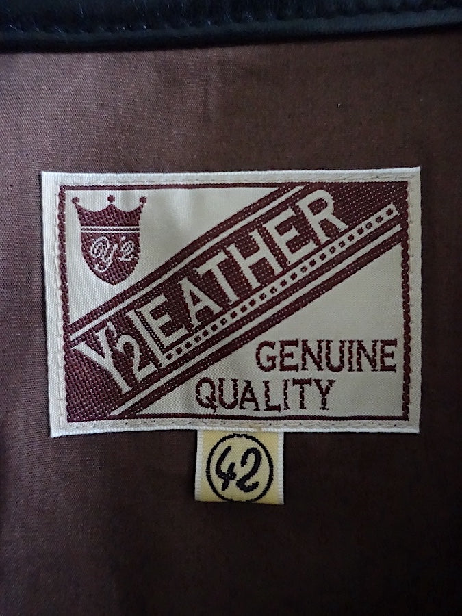 Y'2 LEATHER - LB-140 - ANILINE HORSEHIDE- 1st TYPE G ジャン Leather Jacket - Black