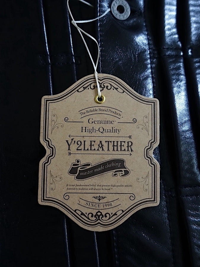 Y'2 LEATHER - LB-140 - ANILINE HORSEHIDE- 1st TYPE G ジャン Leather Jacket - Black