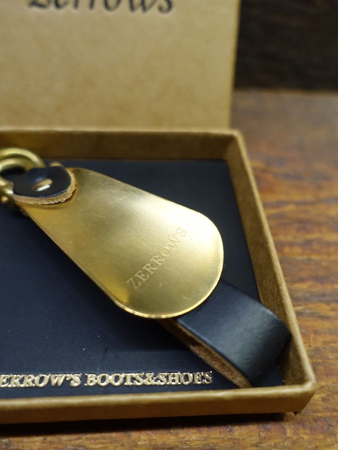 ZERROWS - BRASS SHOEHORN - Black Horween Latigo Leather
