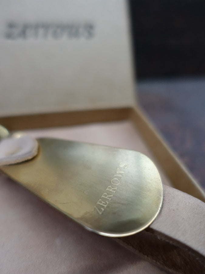 ZERROWS - BRASS SHOEHORN - Natural Horween Latigo Leather