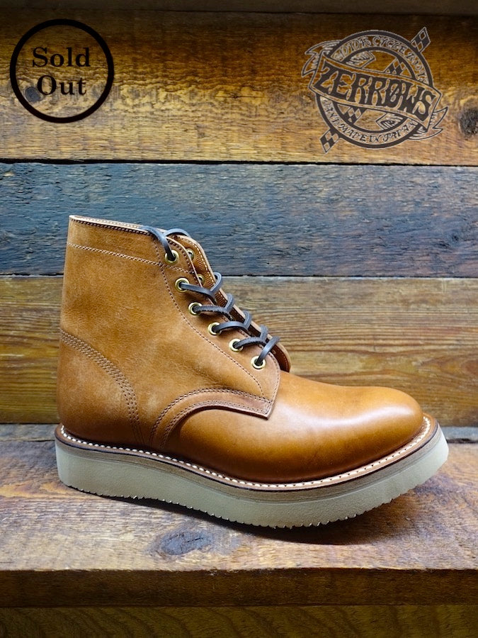 ZERROWS - BONEAKERS LINE - SW6 Boots - Brown OILED SCRATCH Leather - 6 inch Height