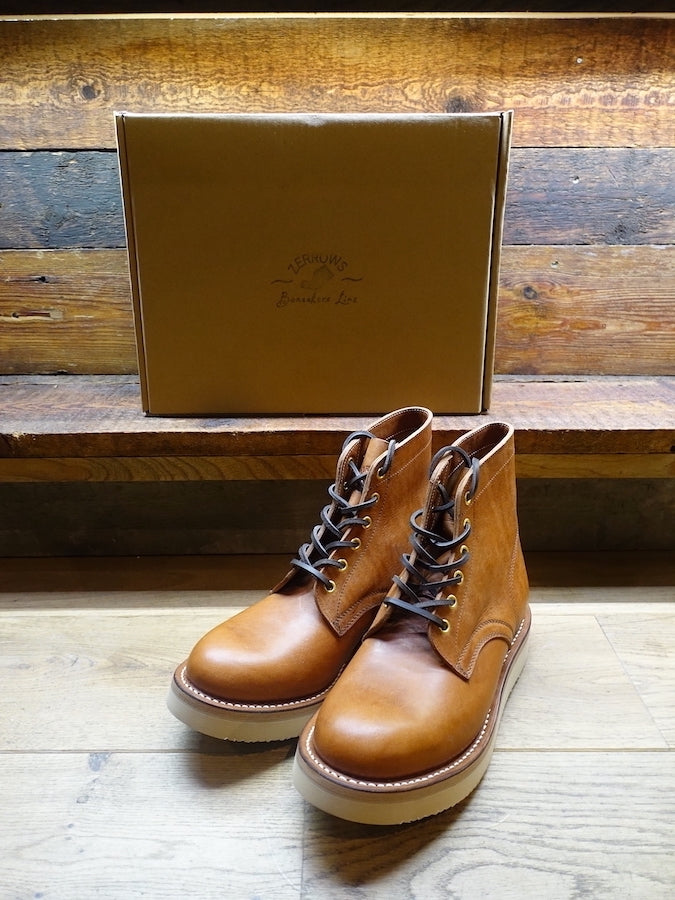 ZERROWS - BONEAKERS LINE - SW6 Boots - Brown OILED SCRATCH Leather - 6 inch Height