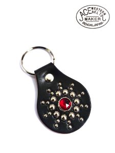ACE WESTERN BELTS ★ Style No.NS100 ★ Handmade Vintage Studded Jeweled Key Fob - Ruby