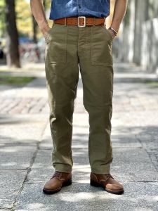 FREEWHEELERS & CO. - "MILITARY UTILITY TROUSERS" UNION SPECIAL OVERALLS -  Vintage Style Military Deck Cord Cloth
