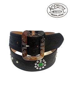 ACE WESTERN BELTS - Style No.240 - Handmade Vintage Reproduction Studded Jeweled Cowboy Western Belt