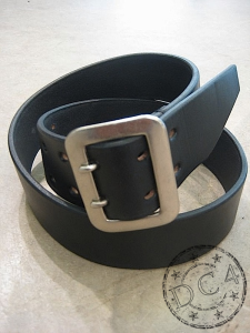 Dry Bones Belt - Dual Prong - Steer Hide Leather - Black