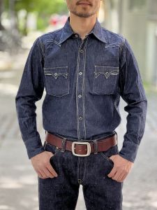 Samurai Jeans - SWD-L01 - 10oz SERUBITCHI Selvedge Denim - KAMOME - Western Shirt