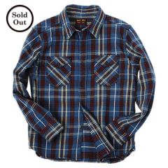 UES - 14.5oz Heavy Flannel Shirt - 502151_07 Blue